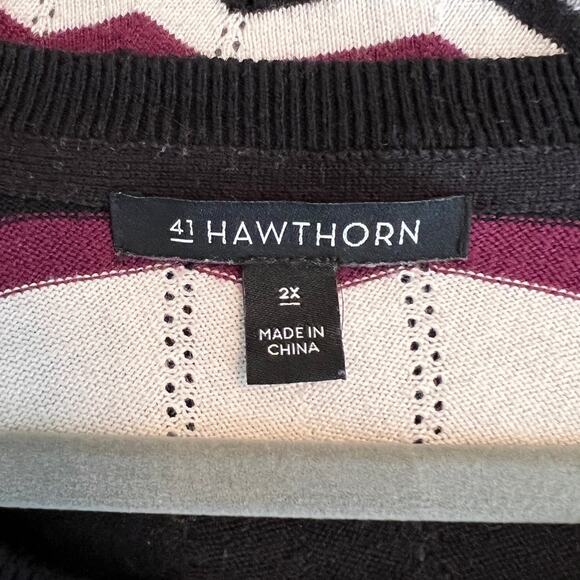 41 Hawthorn Chevron Pullover Sweater 3/4 Sleeve Women's Size 2X - Picture 4 of 5